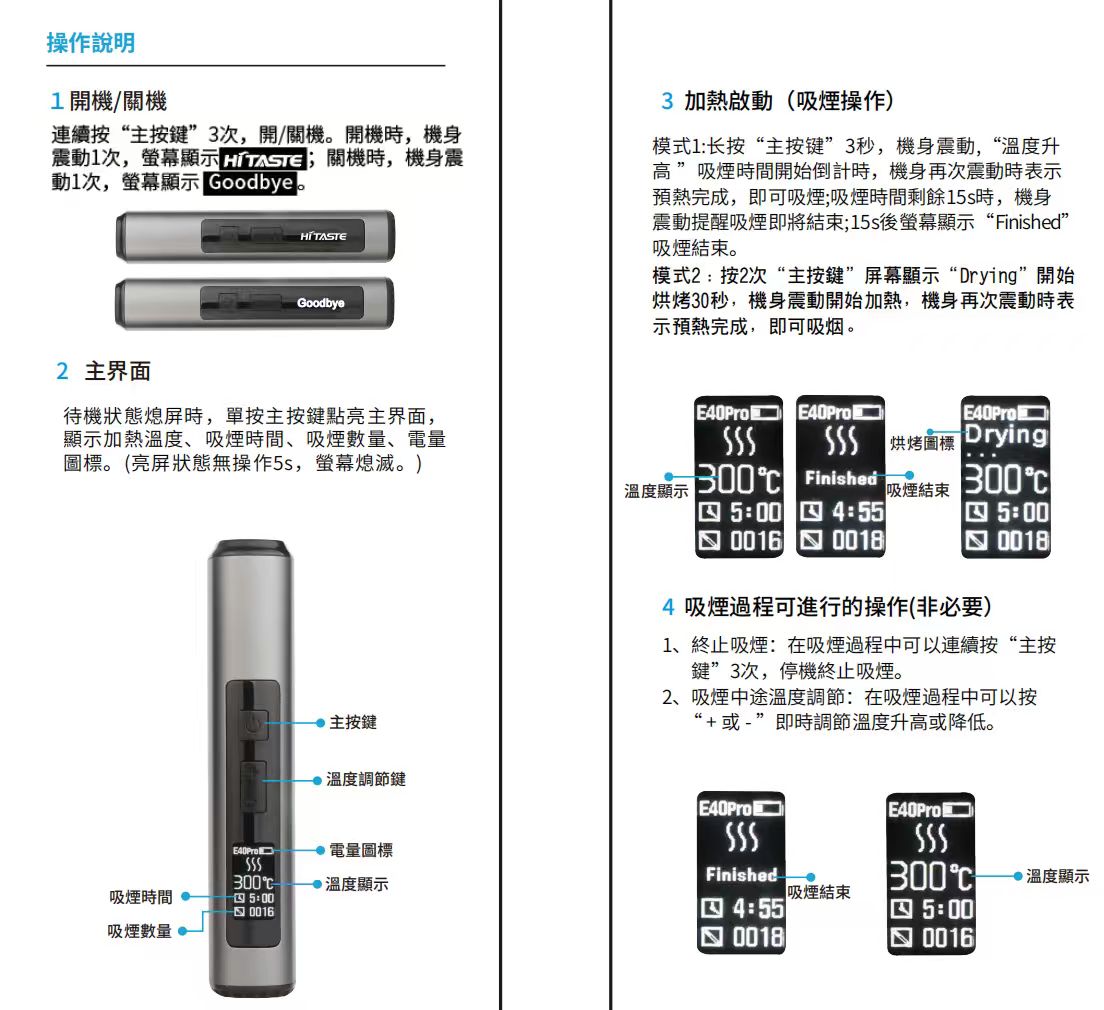 Hitaste E40 Pro加熱煙主機
